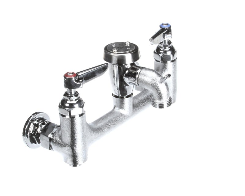 T&S Brass B-0674-BSTR B-0674-Bstr Service Sink Faucet, Wall Mount, 8-Inch Centers, Vacuum Breaker, Built-In Stops, Rough Chrome - Image 4